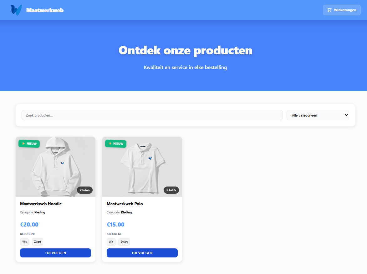 Webshop voorbeeld
